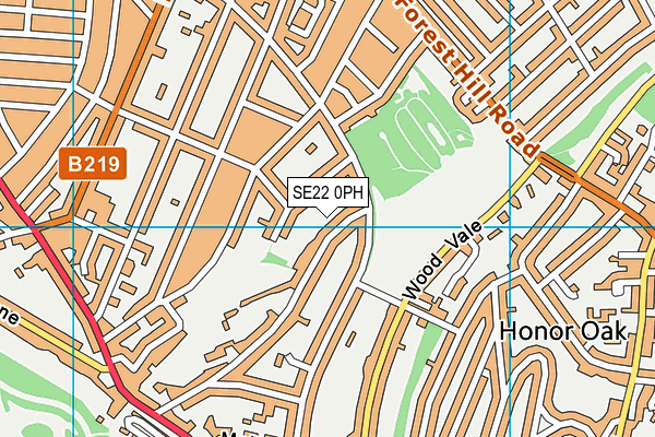 SE22 0PH map - OS VectorMap District (Ordnance Survey)