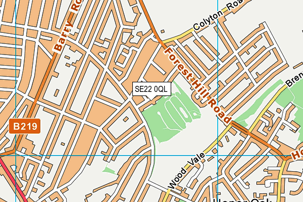 SE22 0QL map - OS VectorMap District (Ordnance Survey)