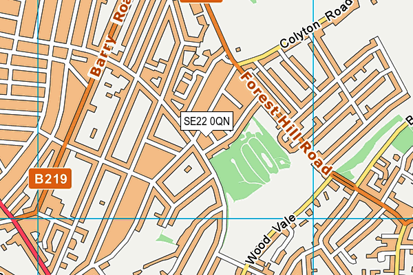 SE22 0QN map - OS VectorMap District (Ordnance Survey)