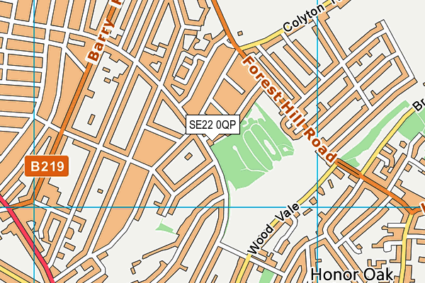 SE22 0QP map - OS VectorMap District (Ordnance Survey)