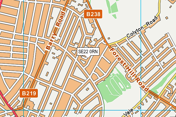 SE22 0RN map - OS VectorMap District (Ordnance Survey)