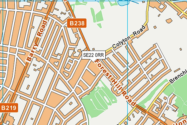 SE22 0RR map - OS VectorMap District (Ordnance Survey)