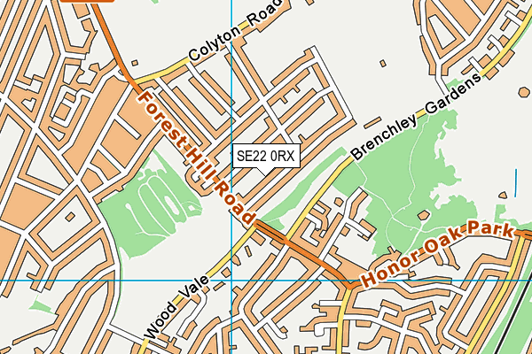 SE22 0RX map - OS VectorMap District (Ordnance Survey)