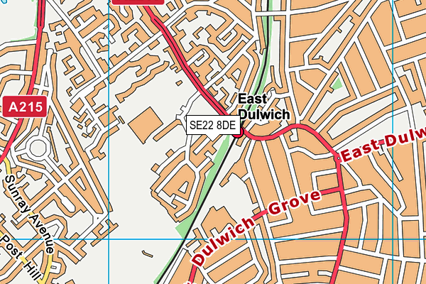 SE22 8DE map - OS VectorMap District (Ordnance Survey)