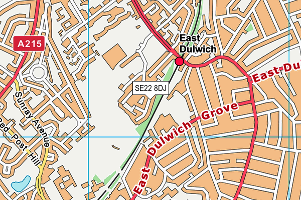 SE22 8DJ map - OS VectorMap District (Ordnance Survey)