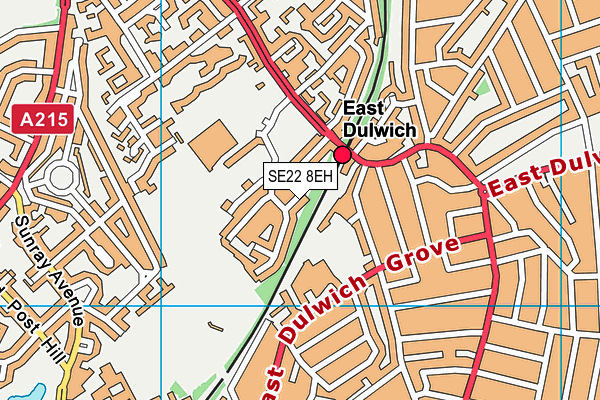 SE22 8EH map - OS VectorMap District (Ordnance Survey)