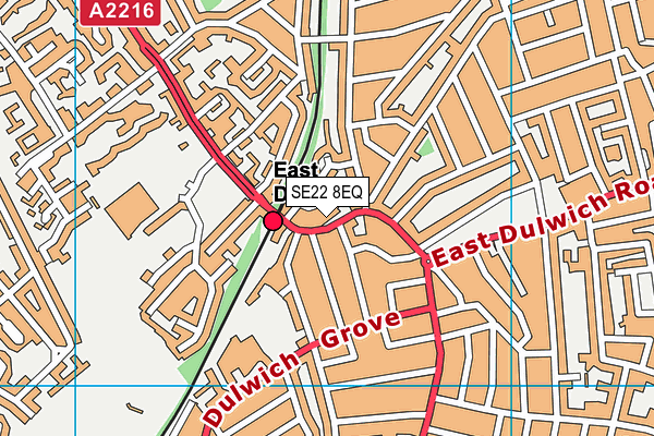 SE22 8EQ map - OS VectorMap District (Ordnance Survey)