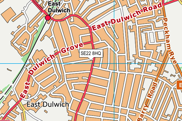 SE22 8HQ map - OS VectorMap District (Ordnance Survey)