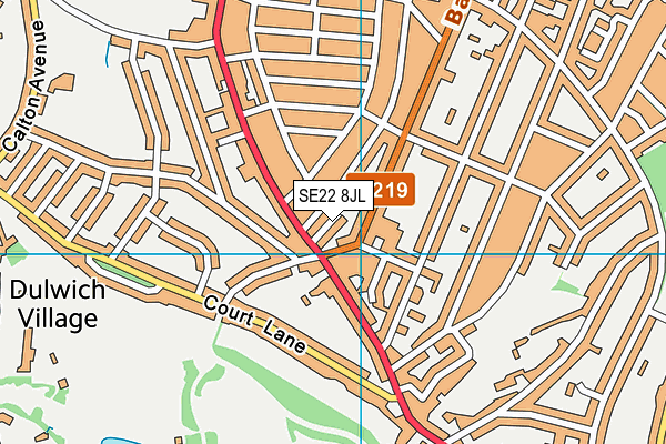 SE22 8JL map - OS VectorMap District (Ordnance Survey)