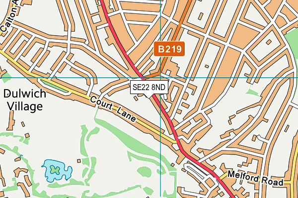 SE22 8ND map - OS VectorMap District (Ordnance Survey)