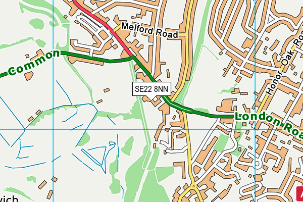 SE22 8NN map - OS VectorMap District (Ordnance Survey)