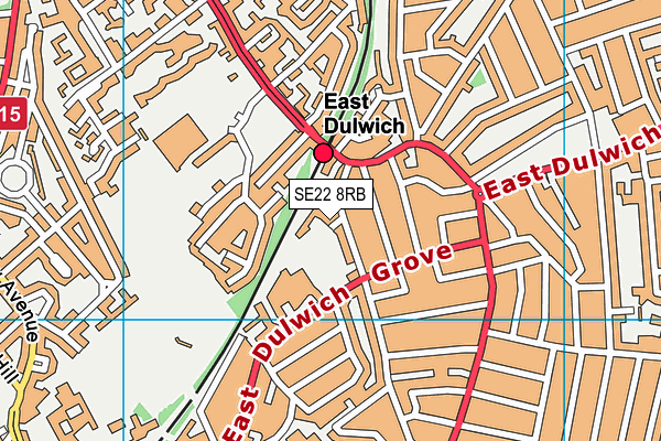 Charter School East Dulwich map (SE22 8RB) - OS VectorMap District (Ordnance Survey)