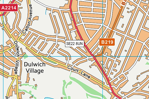 SE22 8UN map - OS VectorMap District (Ordnance Survey)