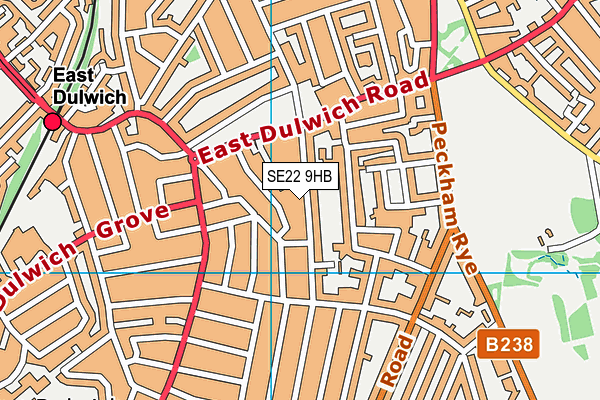 Dulwich Leisure Centre map (SE22 9HB) - OS VectorMap District (Ordnance Survey)