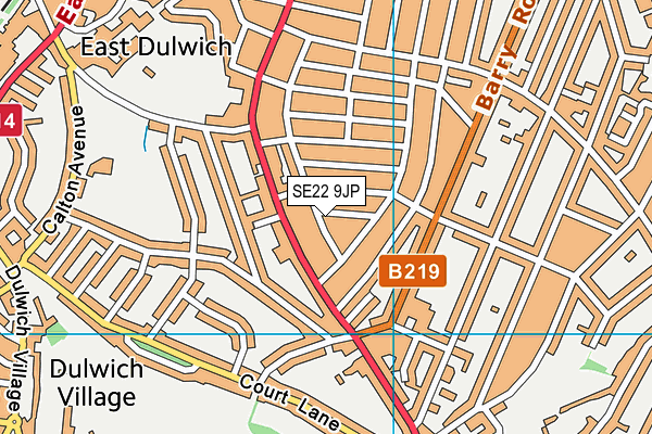 SE22 9JP map - OS VectorMap District (Ordnance Survey)