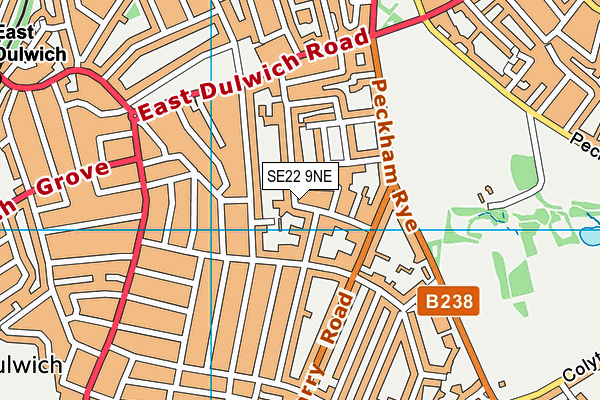SE22 9NE map - OS VectorMap District (Ordnance Survey)