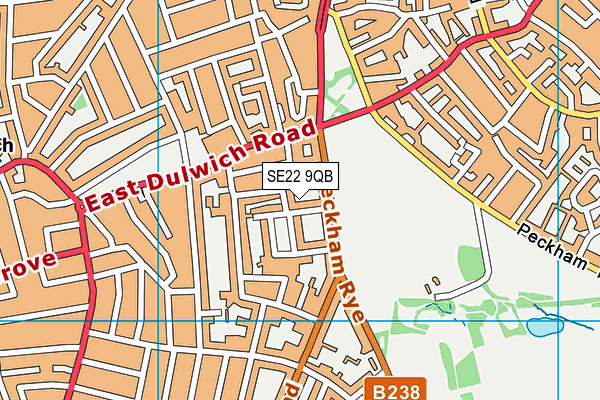 SE22 9QB map - OS VectorMap District (Ordnance Survey)