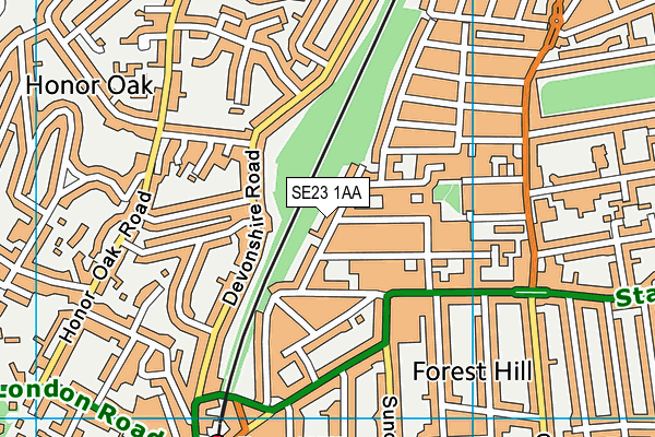SE23 1AA map - OS VectorMap District (Ordnance Survey)