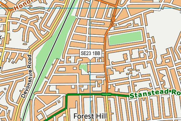 SE23 1BB map - OS VectorMap District (Ordnance Survey)