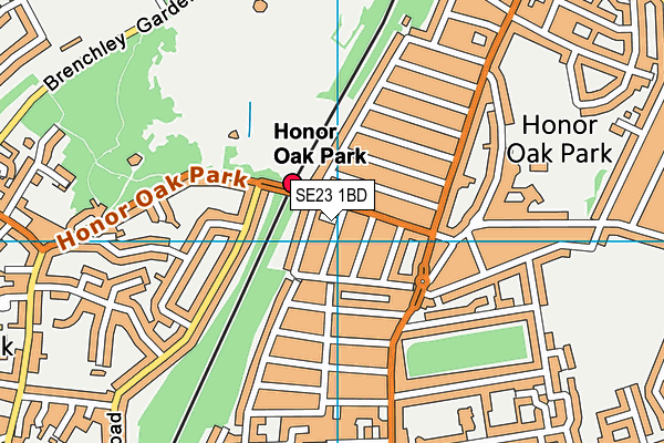 SE23 1BD map - OS VectorMap District (Ordnance Survey)
