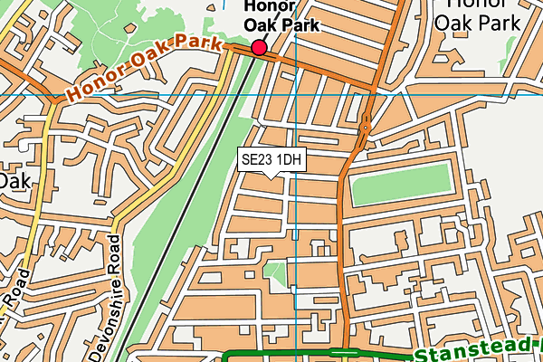 SE23 1DH map - OS VectorMap District (Ordnance Survey)