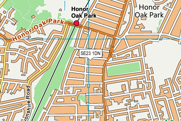 SE23 1DN map - OS VectorMap District (Ordnance Survey)