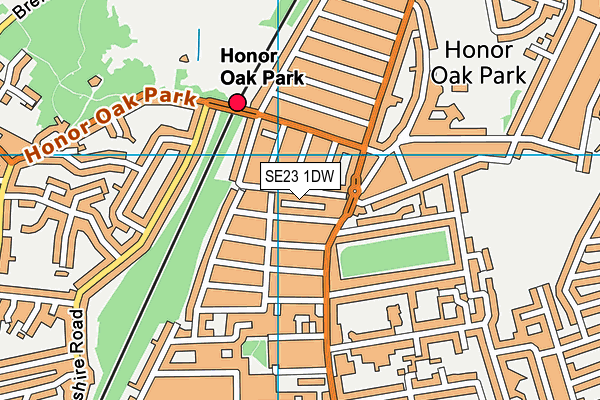 SE23 1DW map - OS VectorMap District (Ordnance Survey)