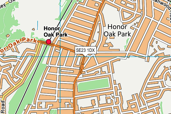 SE23 1DX map - OS VectorMap District (Ordnance Survey)