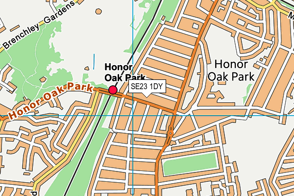 SE23 1DY map - OS VectorMap District (Ordnance Survey)