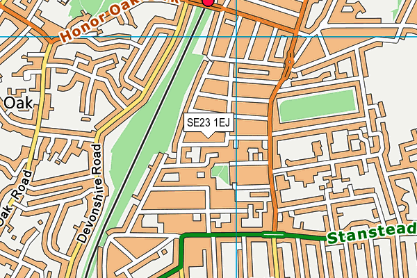 SE23 1EJ map - OS VectorMap District (Ordnance Survey)