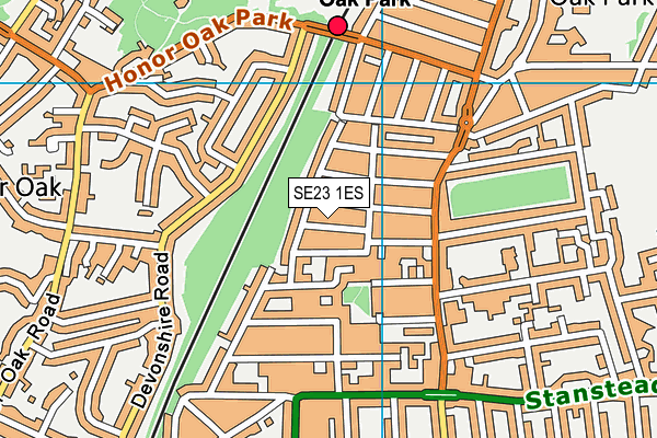 SE23 1ES map - OS VectorMap District (Ordnance Survey)