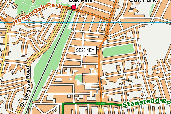SE23 1EY map - OS VectorMap District (Ordnance Survey)