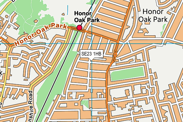 SE23 1HB map - OS VectorMap District (Ordnance Survey)