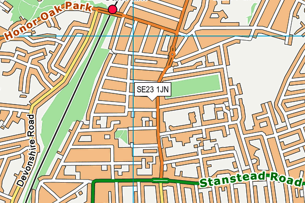 SE23 1JN map - OS VectorMap District (Ordnance Survey)