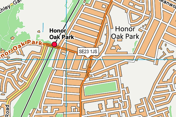 SE23 1JS map - OS VectorMap District (Ordnance Survey)