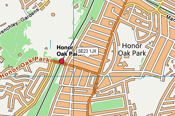 SE23 1JX map - OS VectorMap District (Ordnance Survey)