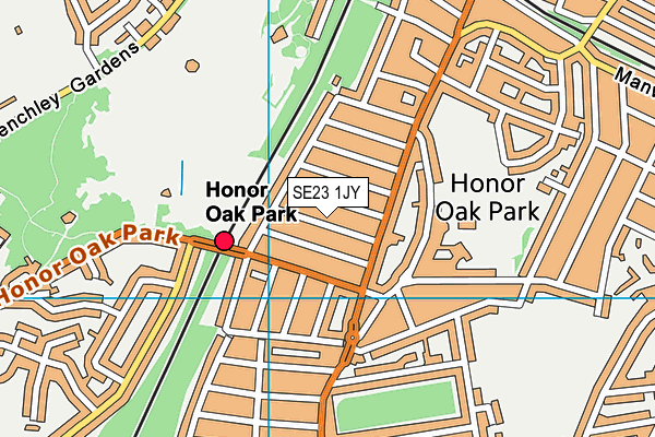 SE23 1JY map - OS VectorMap District (Ordnance Survey)