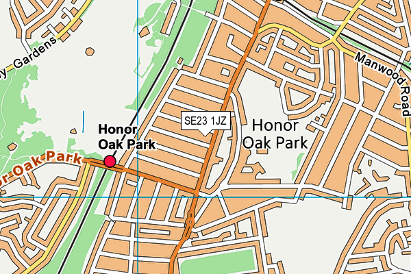 SE23 1JZ map - OS VectorMap District (Ordnance Survey)