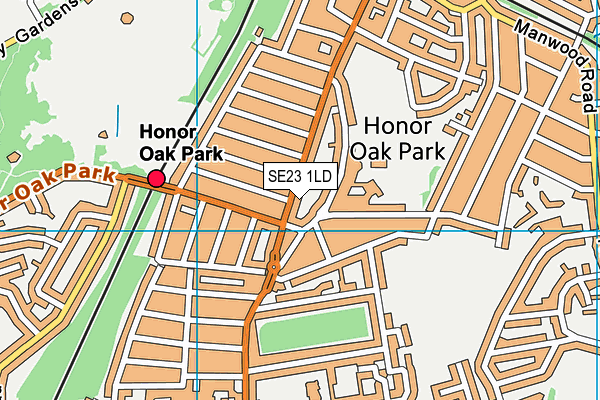 SE23 1LD map - OS VectorMap District (Ordnance Survey)