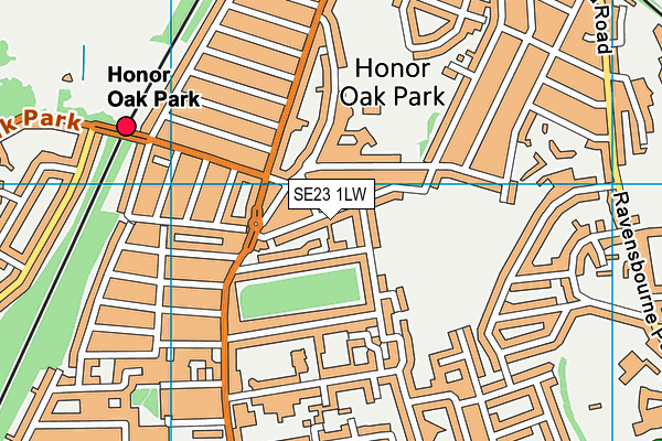 SE23 1LW map - OS VectorMap District (Ordnance Survey)