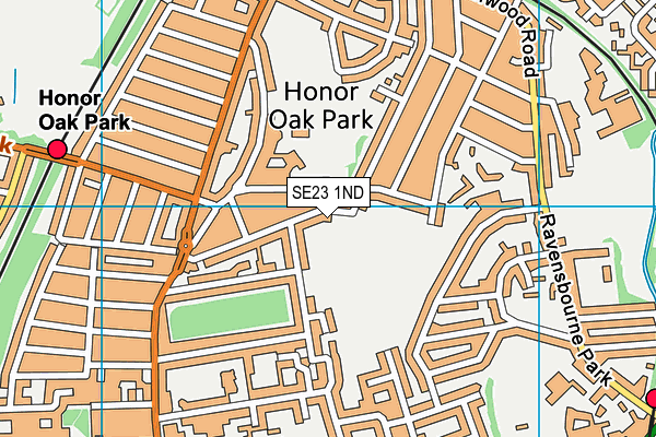 SE23 1ND map - OS VectorMap District (Ordnance Survey)