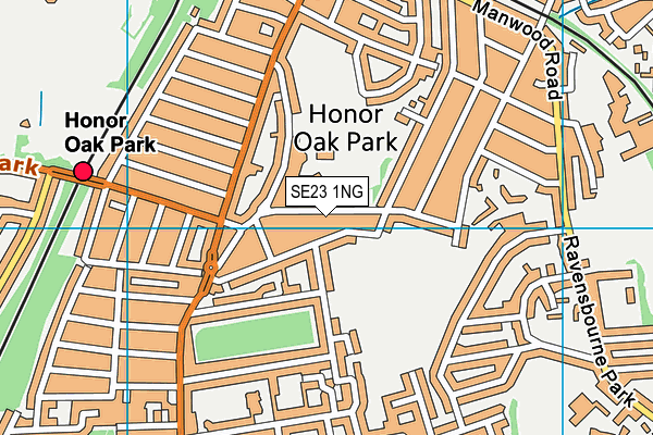 SE23 1NG map - OS VectorMap District (Ordnance Survey)
