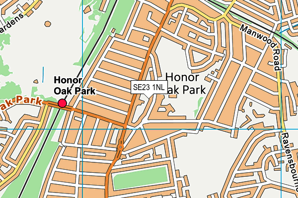 SE23 1NL map - OS VectorMap District (Ordnance Survey)