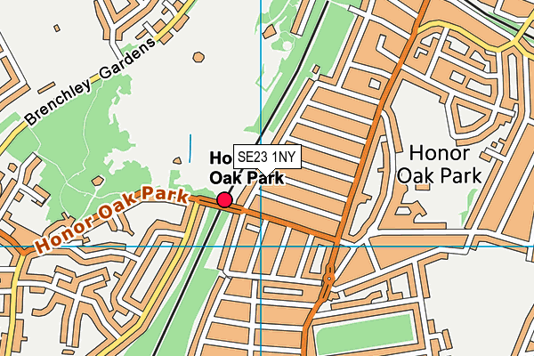 SE23 1NY map - OS VectorMap District (Ordnance Survey)