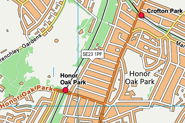SE23 1PF map - OS VectorMap District (Ordnance Survey)