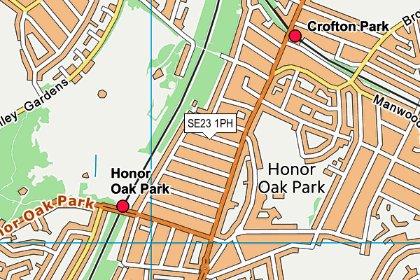 SE23 1PH map - OS VectorMap District (Ordnance Survey)