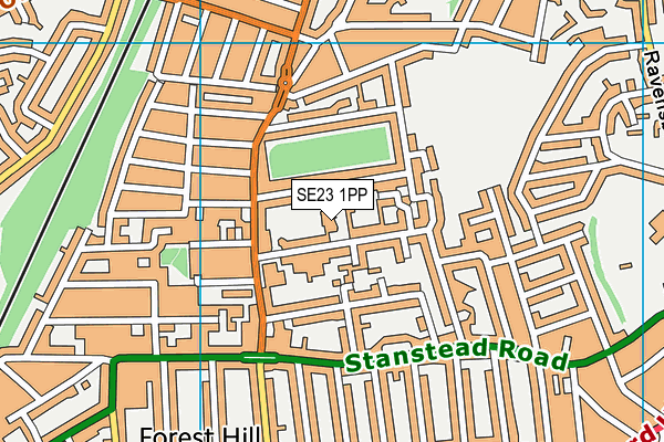 SE23 1PP map - OS VectorMap District (Ordnance Survey)