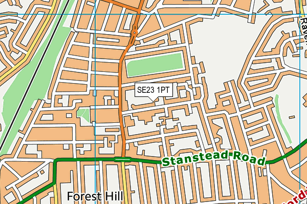 SE23 1PT map - OS VectorMap District (Ordnance Survey)