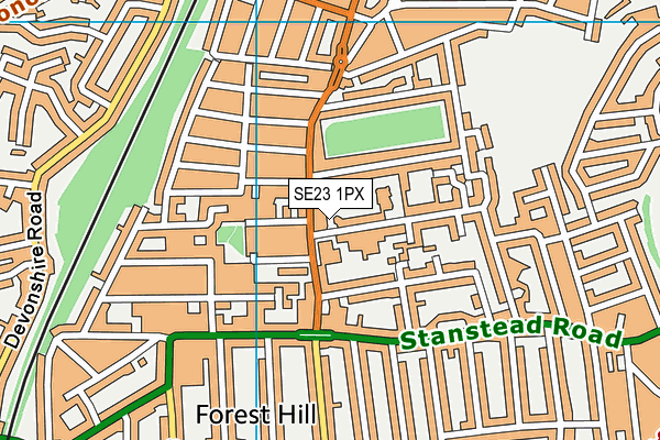 SE23 1PX map - OS VectorMap District (Ordnance Survey)