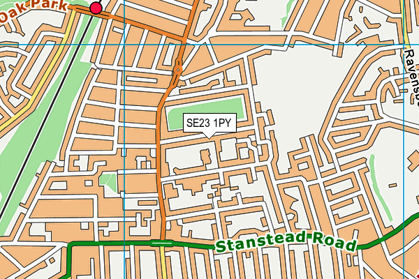 SE23 1PY map - OS VectorMap District (Ordnance Survey)